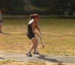 Michelle Hitting To Square Leg 150x130