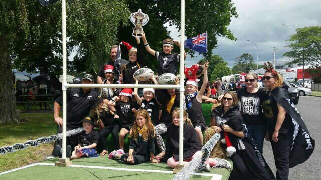 Christmas parade All Blacks champs