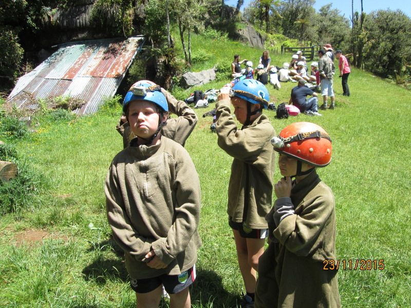 Looking good in our caving gear boys.